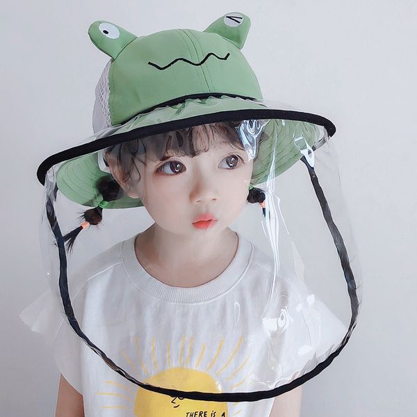 

2020 korean style children cartoon basin male and female baby korean children's net sun hat anti-flying foam net hat, Yellow