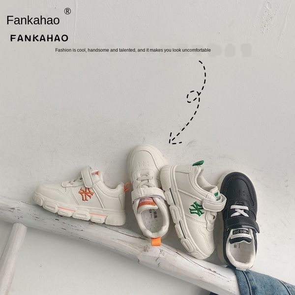 

sports 2020 new ins boys' running girls' casual small sneakers children's children's shoes white shoes, Black