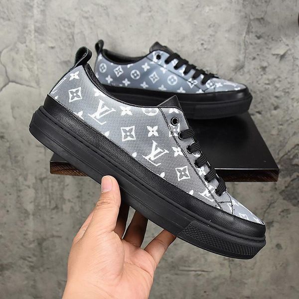 

2020z new customized version of luxury design printed high-quality leather sneakers wild mens casual shoes mens banquet shoes size: 38-45, Black