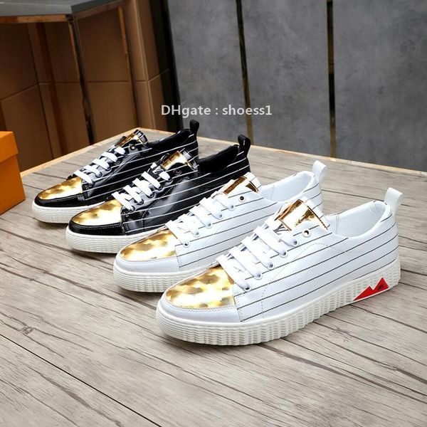 

21210r new luxury design mens leather printed fashion sports shoes wild breathable mens casual shoes mens party shoes size :38 -45, Black