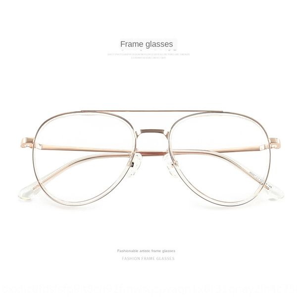 

square myopia women's metal glasses frame hipster double beam glasses frame with myopia plain light 90057, Silver