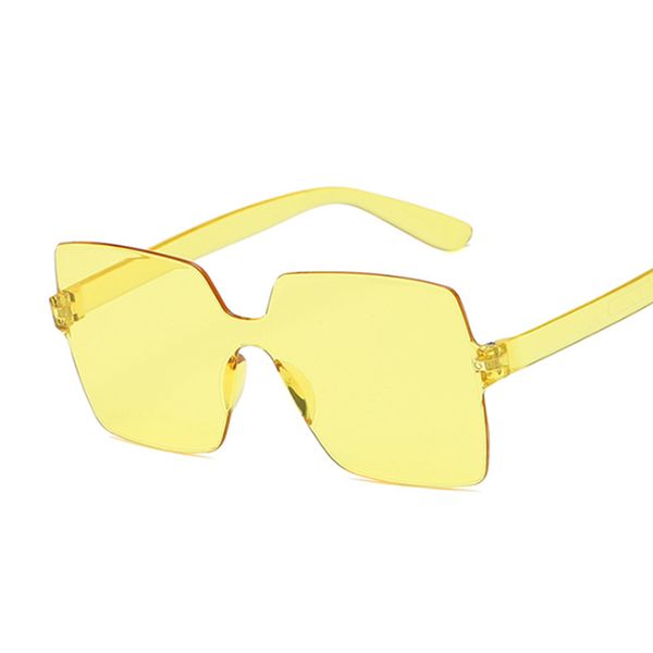 

brand designer square sunglasses women summer candy color ladies sunglasses rimless transparent pink red black mirror oculos, White;black