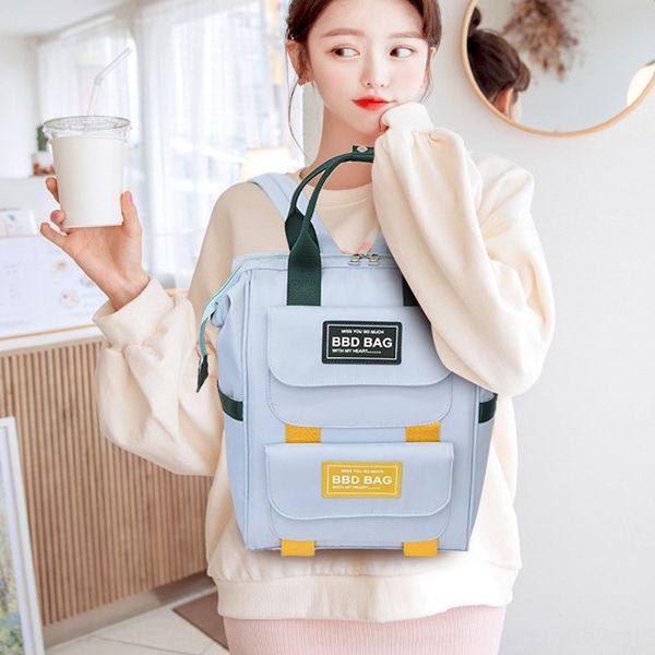 

2020 new mommy bag mother and baby double shoulder portable large backpack canvas backpack capacity multi-function canvas