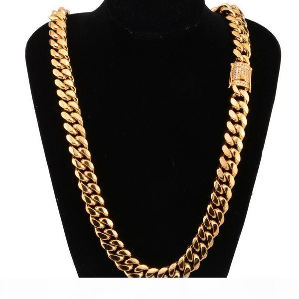 

o men hip hop chain necklace fashion stainless steel 8 -18mm width 18 -30inch long miami cuban chains necklace male hiphop jewelry, Silver