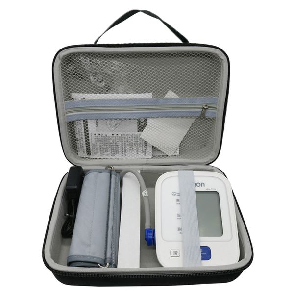 

new arm blood pressure monitor storage bag portable shockproof waterproof eva carry hard case pouch medical organizer for omron
