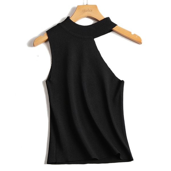 

2020 new off shoulder tank hollow out female summer fashion solid women hight quality beige black white knitted crop top