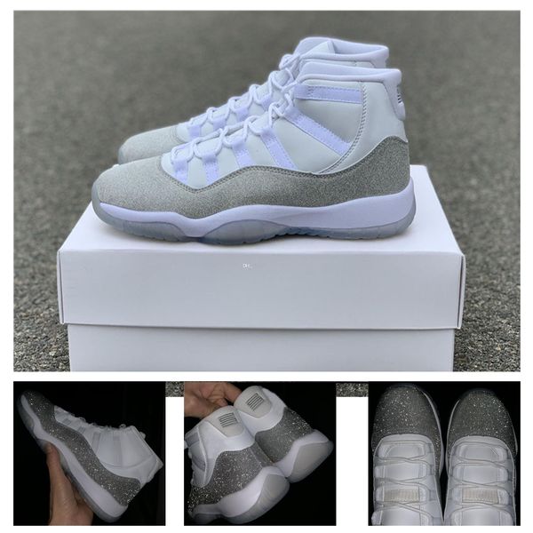 

высокое лучшего качество 11 wmns metallic сильвер светоотражающих 1 правда углерод мужчины женщина баскетбол обувь спорт кроссовки с коробко