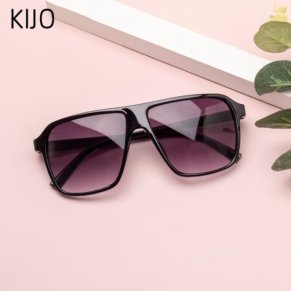 

kijo 2020 new men's all black oversized sunglasses retro steampunk frame men and women sunglasses uv400, White;black