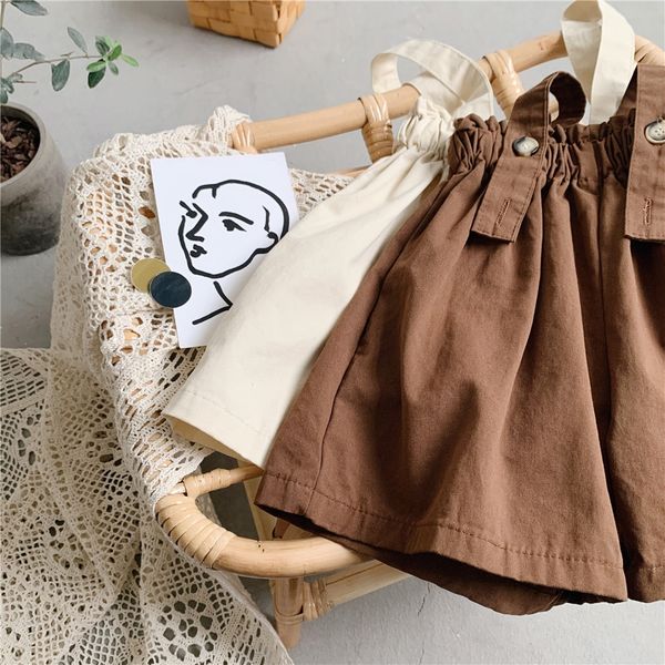 

korean sling clothing children's children's clothing 2020 summer boys and girls kindergarten baby suspender pants, Blue