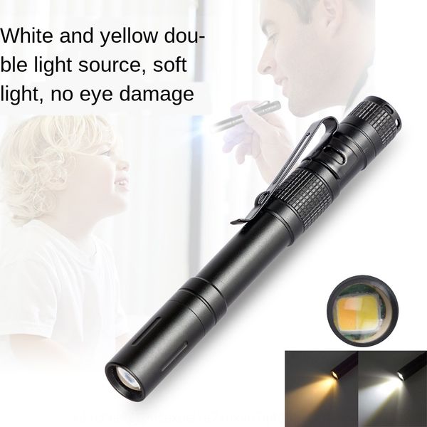 

yvsm9 yellow and white double pupil pen small portable otolaryngology oral lamp ophthalmicnurse flashlight flashlight flashlightfla