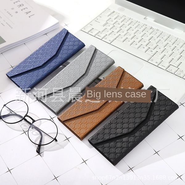 

male and female students korean hipster cute creative personalized portable folding triangular case glasses case glasses box, Blue
