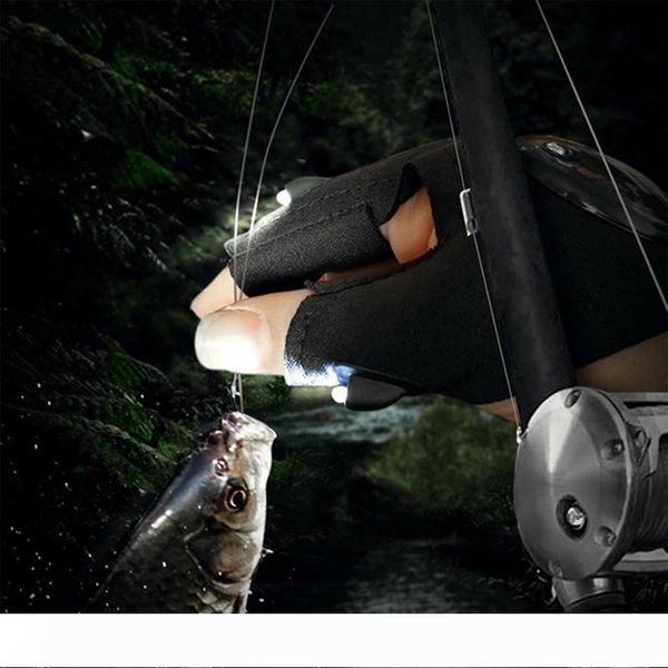 

outdoor fishing gloves led flashlight camping hiking hiking rescue tools luminous gloves 2 lights white light