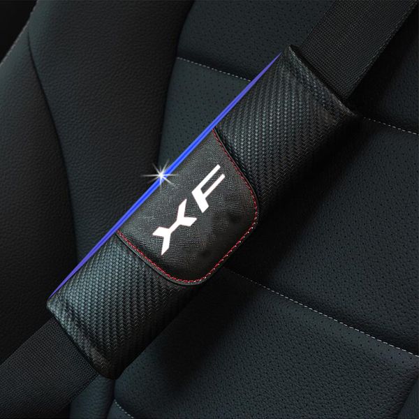 

для xf 2pcs способа углеродного волокна кожа автокресло крышка ремня автокресло плечевой ремень pad аксессуары