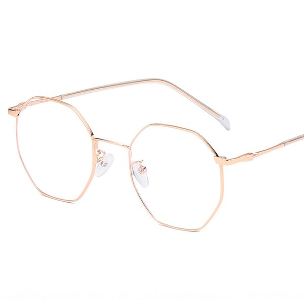 

plain 9075 women's polygon metal myopia frame glasses korean anti-blue myopia glasses frame, Silver