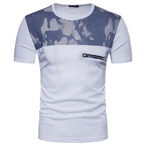 

tees fashion camouflage panelled tshirts natural color short sleeve casual tshirts clothing for mens mens summer, White;black