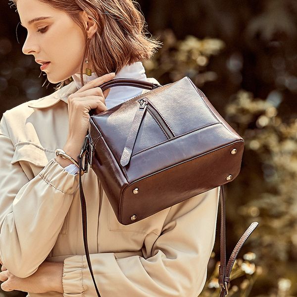 

ranhuang new arrive 2020 women's genuine leather handbags small handbags fashion shoulder bags cow leather messenger bags black