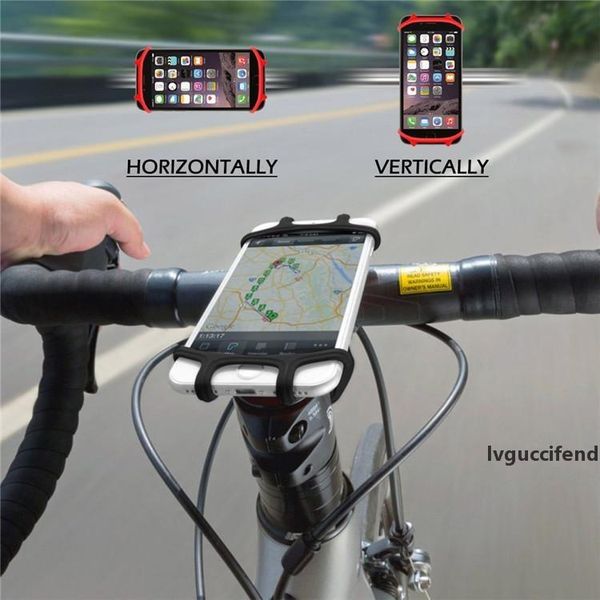 

shockproof stable universal bike phone holder silicone elastic band handlebar gps phone bracket stand bicycle motorcycle mount for outdoor