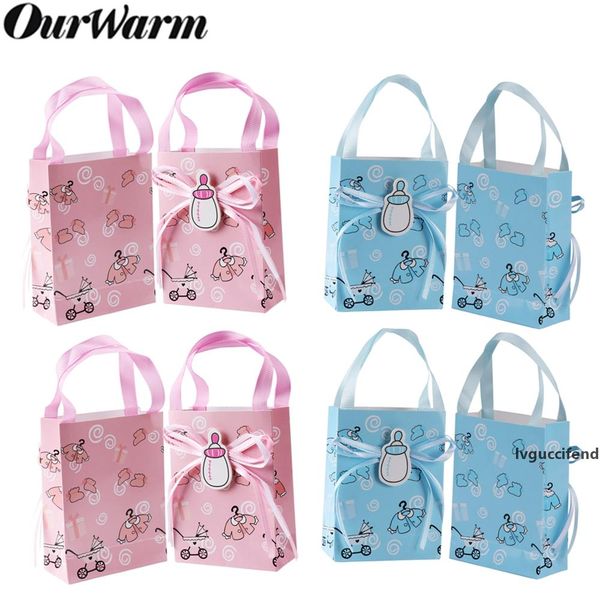 

ourwarm 12pcs baby shower party favor nipple candy paper gifts box bag kids christening girls birthday party home decoration