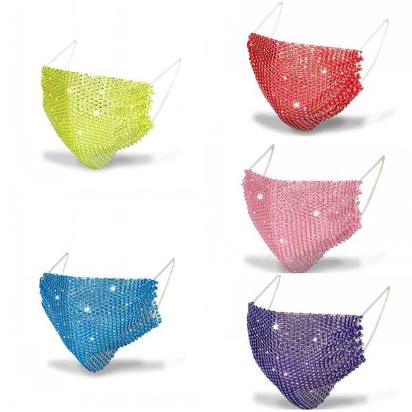

2020 new women halloween face mask mermaid sequins mascarilla diamond inlay respirator gorgeous lady sun proof 3 5sy d2
