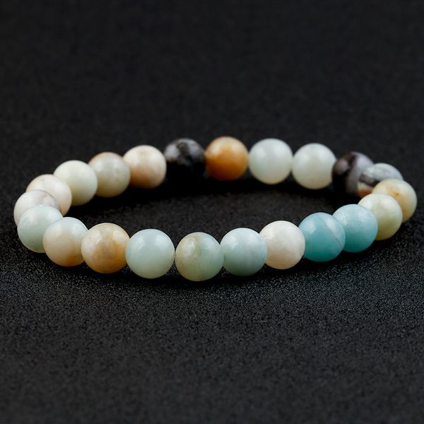 

bracelet woman 8mm natural stone beads charm beaded bracelets men boyfriend gift jewelry, Black