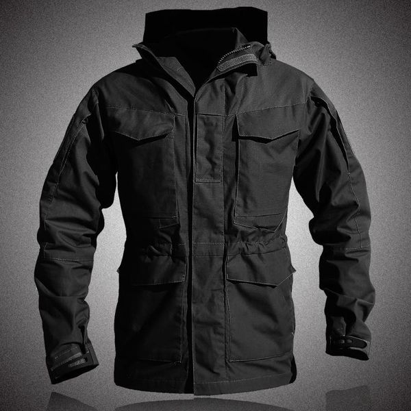 

m65 uk us men autumn flight pilot coat army clothes casual tactical hoodie field jacket windbreaker waterproof jackets, Black;brown