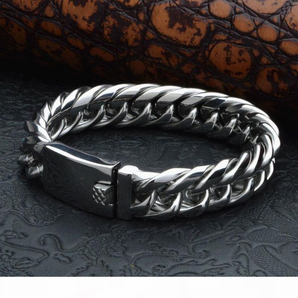 

напыщенные мужчины twisted pulseras титана стали браслеты браслеты браслет мужской ювелирные изделия панк brace lace отполированный серебрян, Black