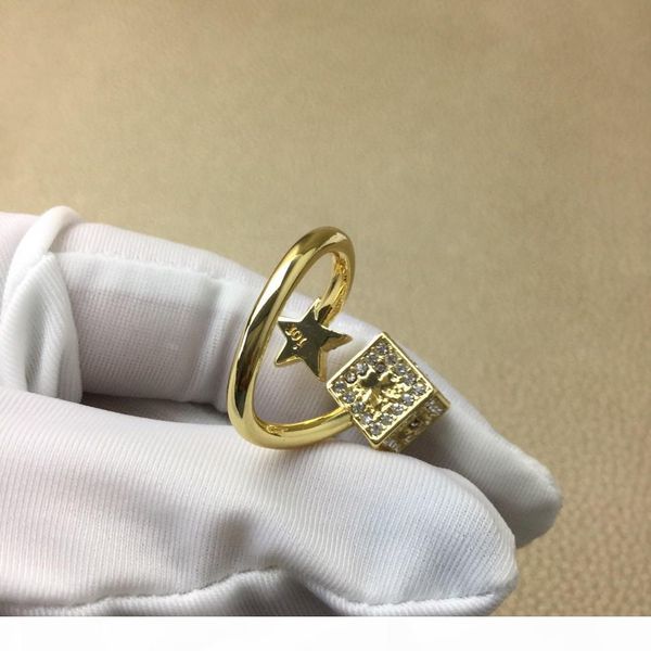 

f new dice star opening personality female rings classic element fashion ring, Golden;silver