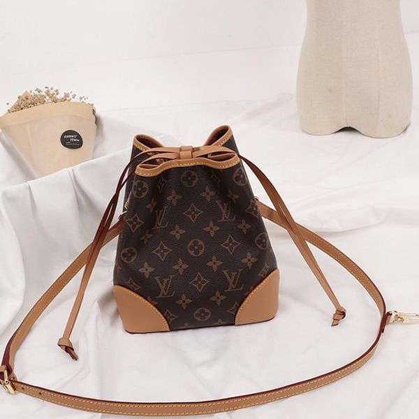 

drop ship womens leather bucket bag luxury classic drawstring shoulder bag trend style lady messenger crossbody bags bolsa de hombro