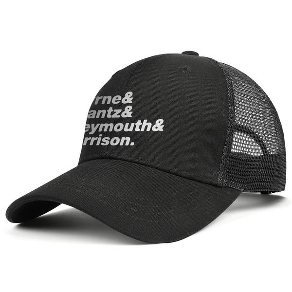

talking heads byrne frantz weymouth harrison mens and womens adjustable trucker meshcap custom sports team unique baseballhats black 77, Blue;gray