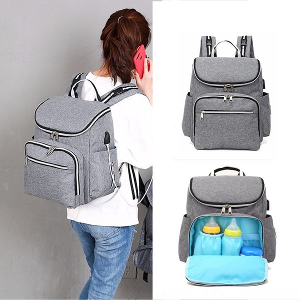 

pvji9 usb canvas mummy bag children diaper multifunctional large capacity mother and canvas diaper backpack baby bottle mother and baby back