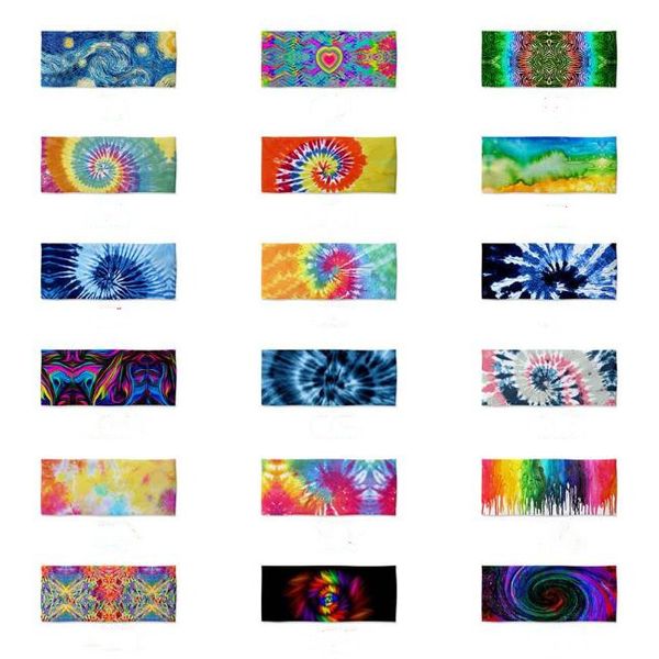 

tie-краситель оголовье спорт йога ленты для волос фитнес run sweatbands headwrap bandana wide printed тюрбан stretch headdress аксессуары дл, Silver