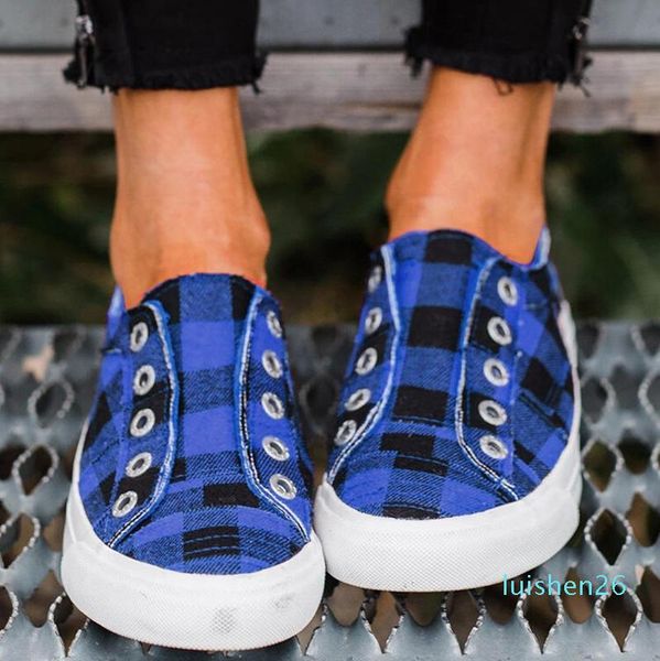 

women shoes student casual canvas breathable single shoes plaid flat sneaker fashion female comfort sport plus, Black