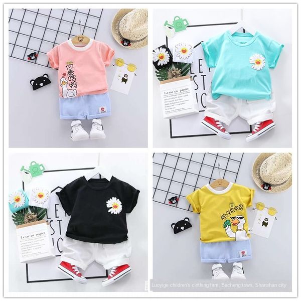 

2020 children's short-sleeved two-piece 2020 children's summer night vision casual set boys and girls suits summer night vision