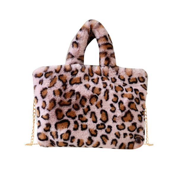 

summer fashion women bag crossbod fashion woman leopard pattern plush handbags autumn and winter shoulder bag 1019