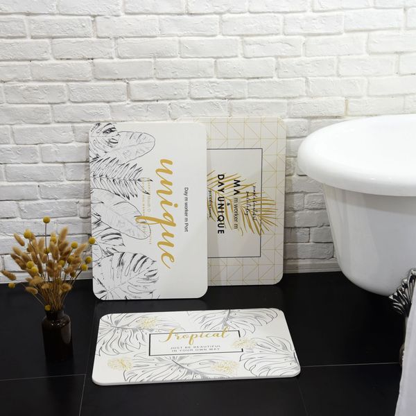 

new diatom mud yellow leaf marble non-slip marble bottom water absorbing floor bathroom bathroom non-slip mat floor mat