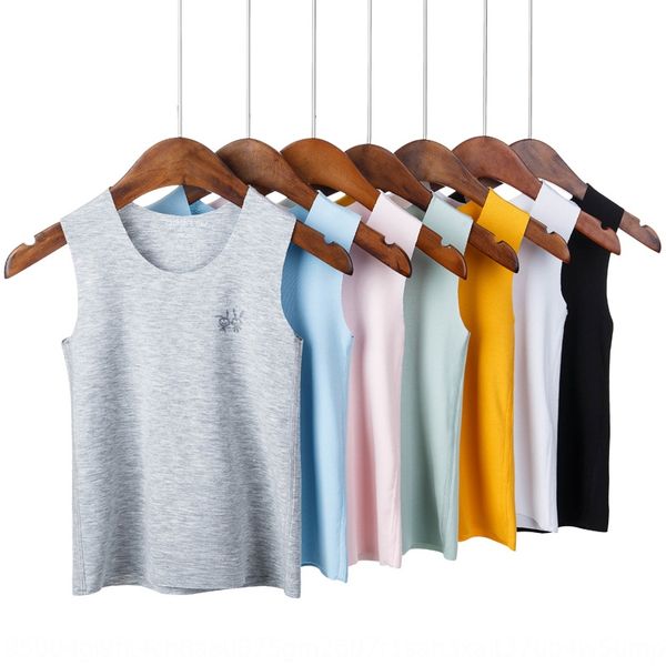 

modal traceless vest boneless solid color vest male and female children korean casual children 2020 new product, Blue