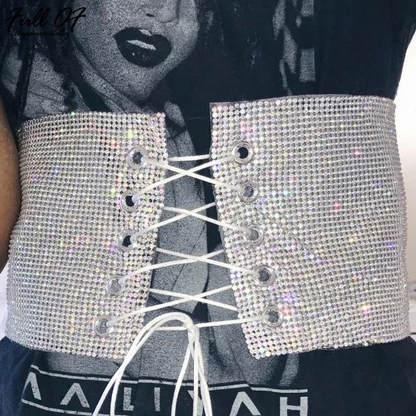 

women metal chain crop crystal womens bandages diamond sparkly sequins hollow plain backless nightclub party vest belt, White