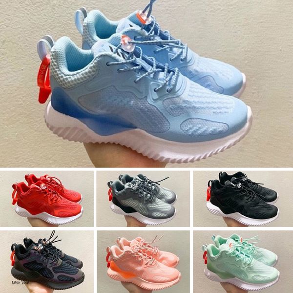 

adidas alphabounce kid обувь мальчик девочка spiederman обувь кроссовки 10 цветов дети под управлением спортивной обуви кроссовки светящийся, Black