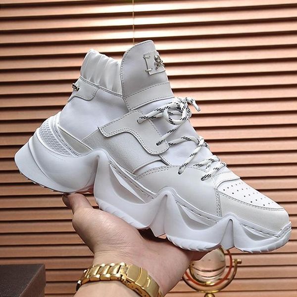 

fashion classic high sneakers monster 0 .2 mens breathable shoes scarpe sportive da uomo sneakers lace -up lightweight men shoes white, Black