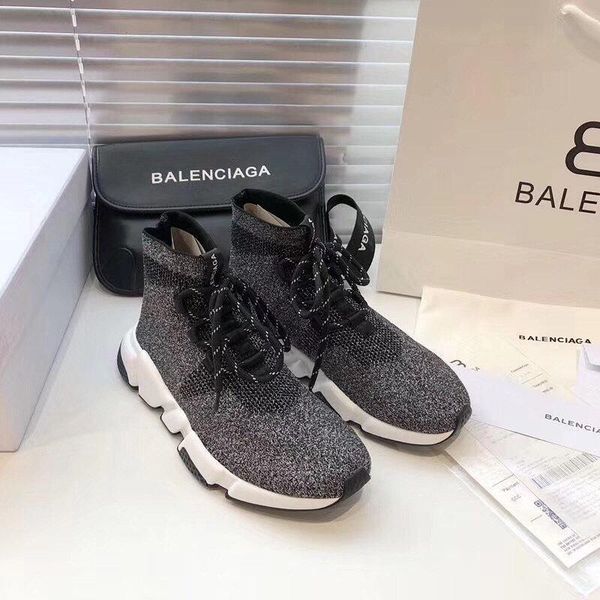 

r luxury casual shoes, fashionable knit socks and boots lace-up speed clear sole casual sneakers, size 35-45 with original box