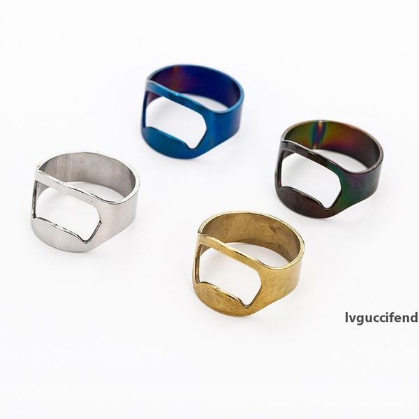 

stainless steel beer bottle opener finger ring opener for beer bar tool 4 colors wholesale w9469