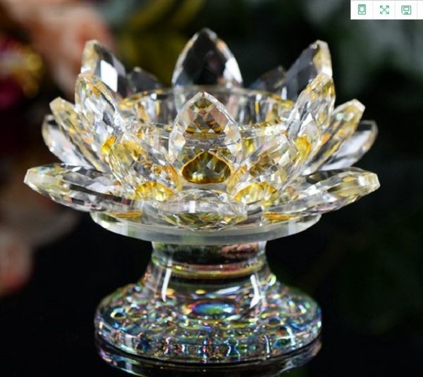 

2020 direct selling crystal lotus candlestick, crystal crafts and home decoration products zt011