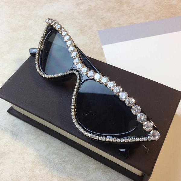 

wholesale luxury crystal cat eye brand designer sunglasses women rhinestone party rays uv400 new sun glasses quality