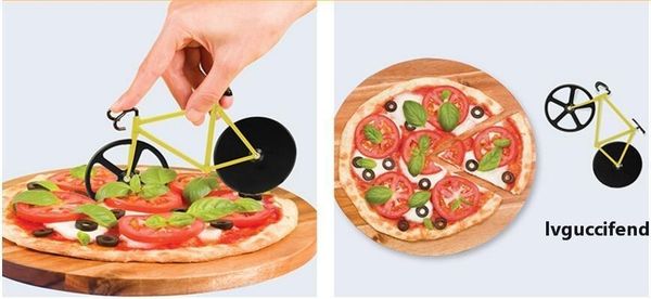 

stainless steel bicycle pizza cutter creative mini pizza wheel roller cutter baking tools kitchen tools wholesale