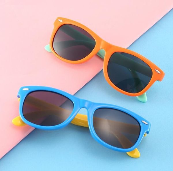 

new boy's girl's children's silicone glasses legs polarized sunglasses anti-uv glasses fashion, White;black