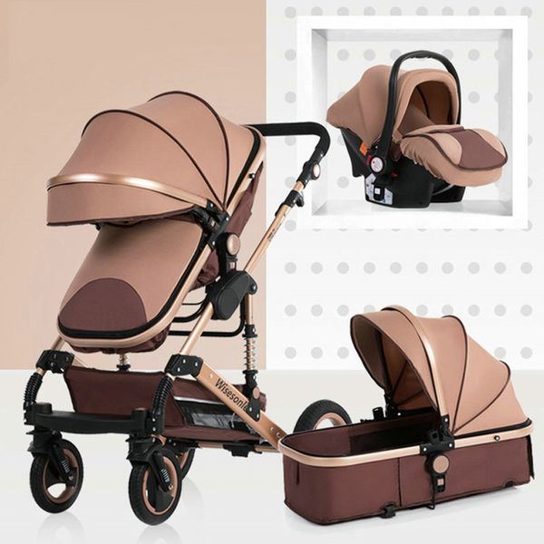 

strollers# high-view baby stroller can sit and lie down fold super lightweight 3-in-1 aluminum alloy children's four-wheeled