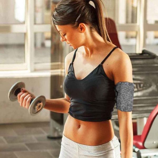 

universal fit sports armband yoga arm bag elastic mobile phone fitness double pocket gym large capacity for running fitness