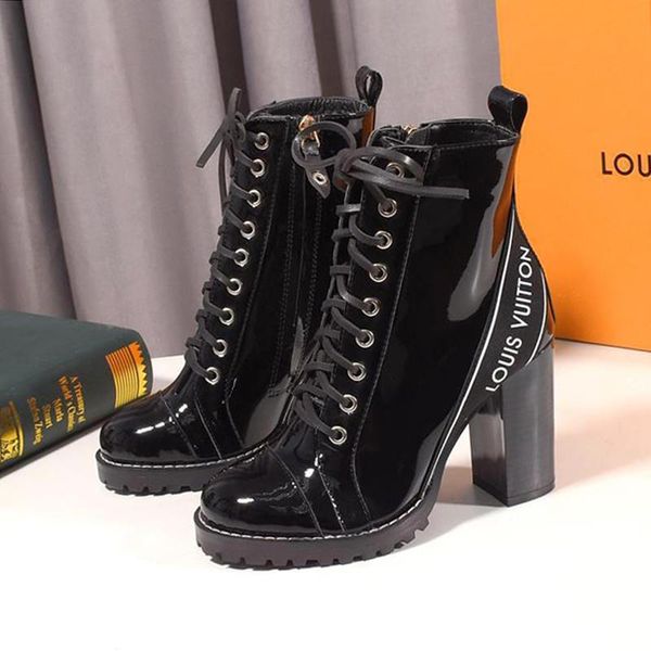 

women ankle boots fashion chunky heel luxury star trail ankle boot chaussures de femme womens shoes fashion type comfortable luxury desi, Black