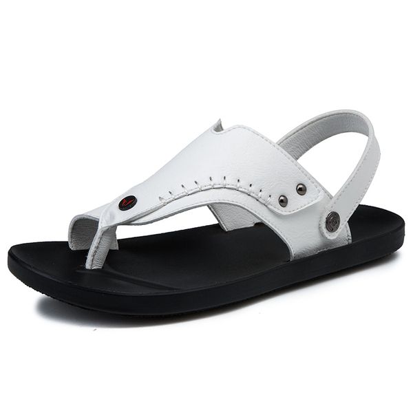 

beach sandalen herren summer piel masculino slide piscine cuir casa cuero masculina playa homme erkek sandal sandals sandalia, Black