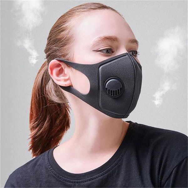 

12hours ship anti-dust reusable breathing valve masks anti-allergic pm2.5 mouth mask anti pollution masks black cloth sponge mask